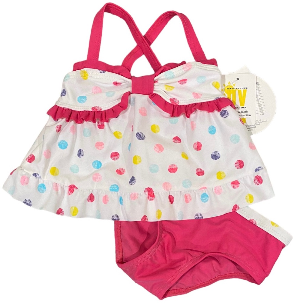 Rainbow Dot Baby Halter Tankini
